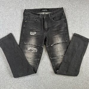 Rue21 Supreme Flex‎ Skinny Distressed Jeans Mens 28x30 Black Stretch